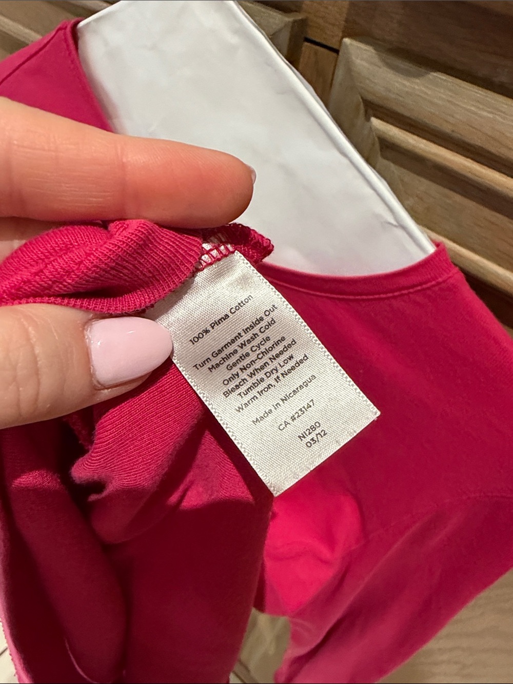 Talbots Pima Cottom Long Sleeve Hot Pink Tee - Picture 4 of 4